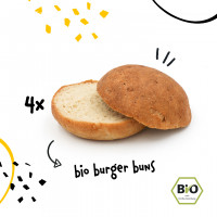 Bio Burger Buns 4 Stück, frisch gebacken - glutenfrei